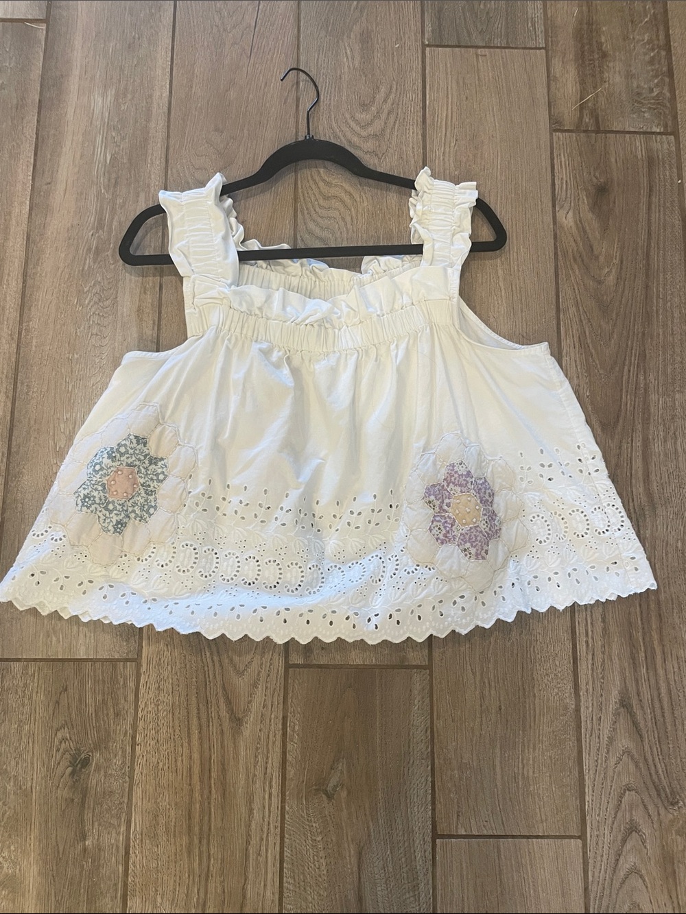 SEA Violette Eyelet Patch Top, Women’s Blouse, Sleeveless, Size Large , R $295